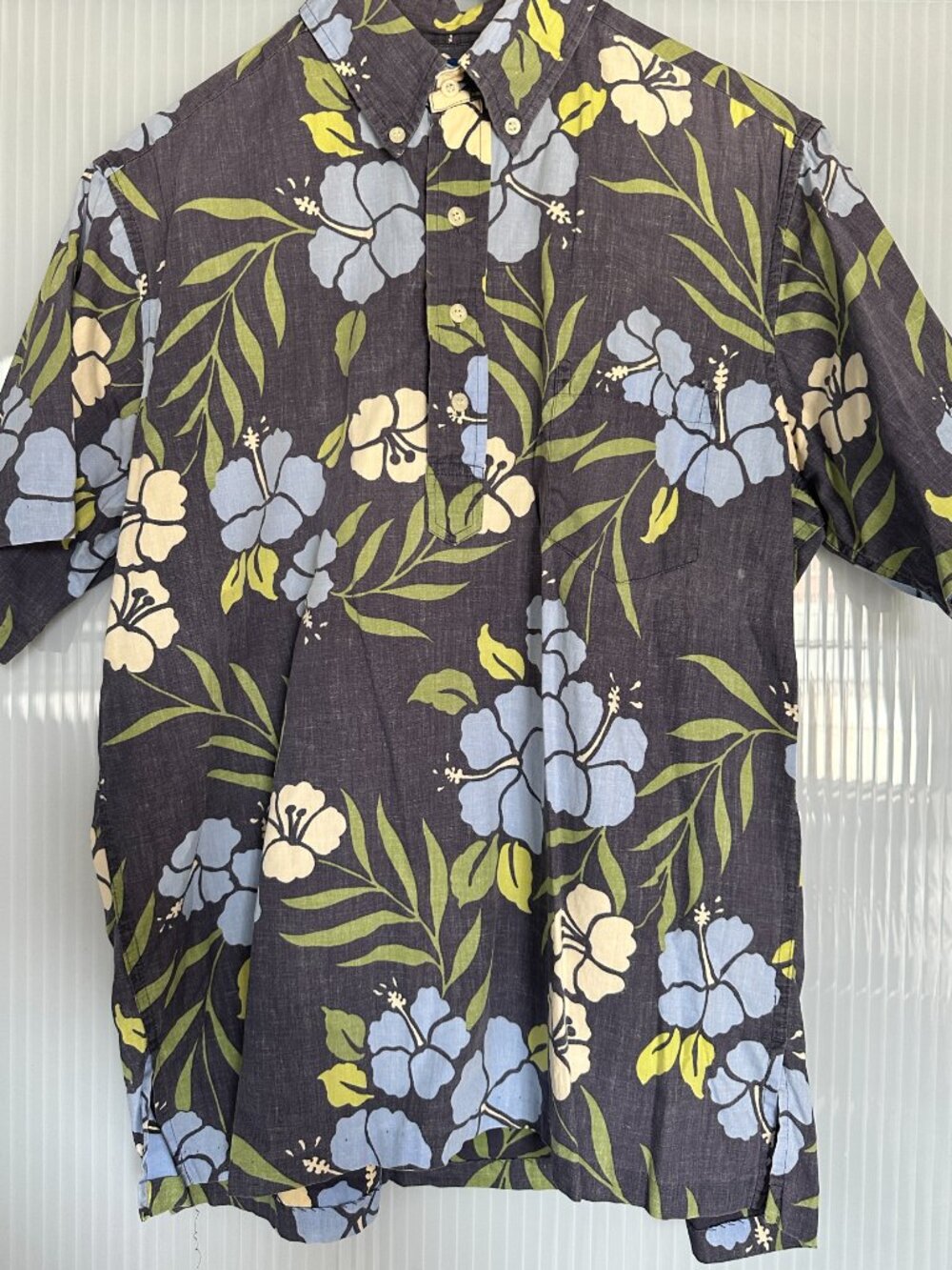 Vintage Phil Edwards Reyn Spooner Pop-Over Aloha Shirt Hibiscus Men's M